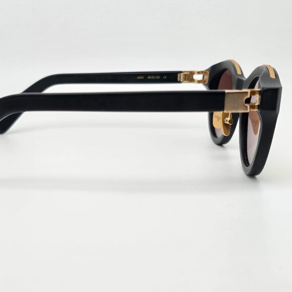 RVS Eyewear Jack Matte Black Frame Gold Mirror Lens Sunglasses Japan 46-23-135 main image 9